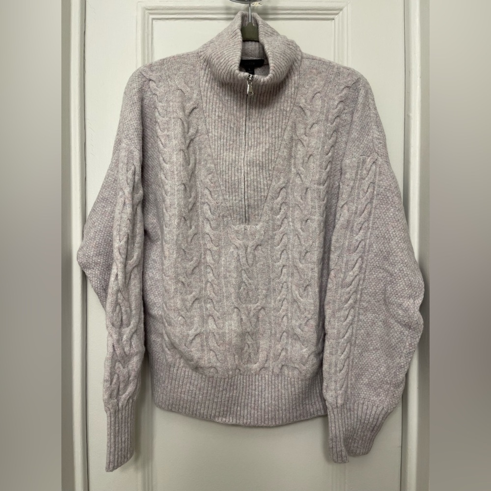J. CREW Cable-knit Half-zip Sweater
